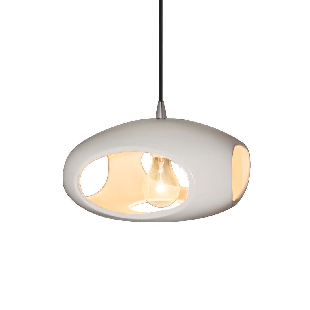 Justice Designs - CER-6440-BIS-NCKL-BKCD - One Light Pendant - Radiance - Bisque