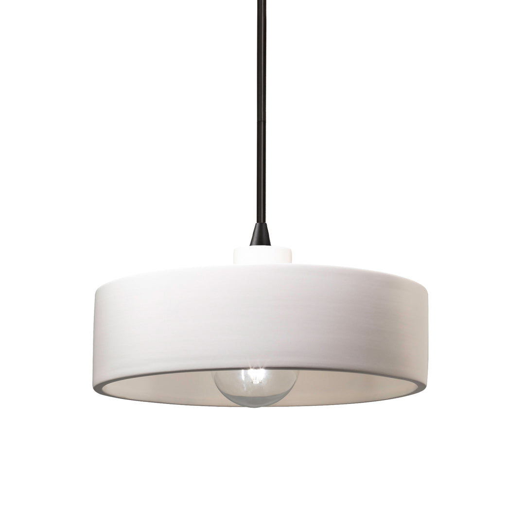Justice Designs - CER-6460-BIS-MBLK-BKCD - One Light Pendant - Radiance - Bisque