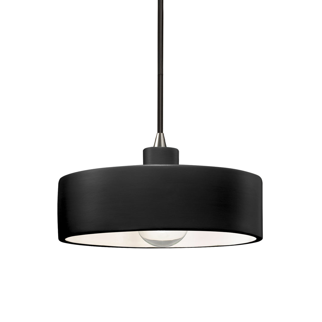 Justice Designs - CER-6460-CRB-NCKL-BKCD - One Light Pendant - Radiance - Carbon - Matte Black