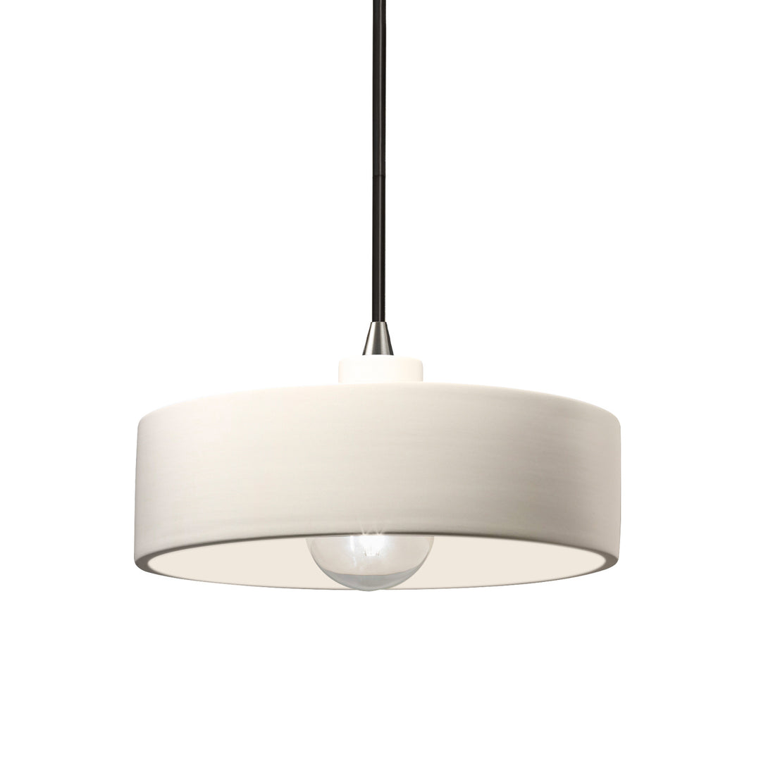Justice Designs - CER-6460-MAT-NCKL-BKCD - One Light Pendant - Radiance - Matte White