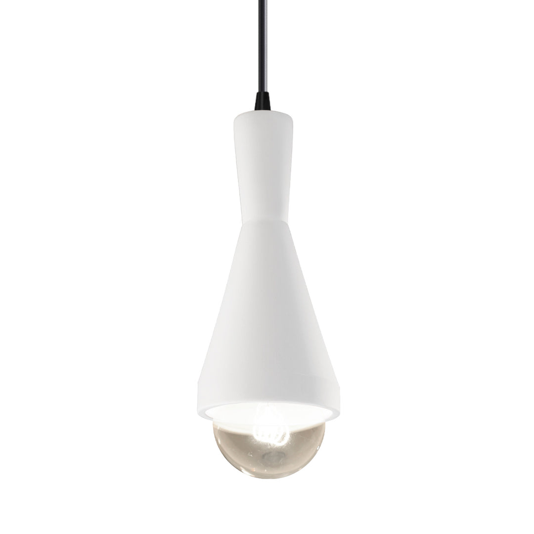 Justice Designs - CER-6520-WHT-MBLK-BKCD - One Light Pendant - Radiance - Gloss White