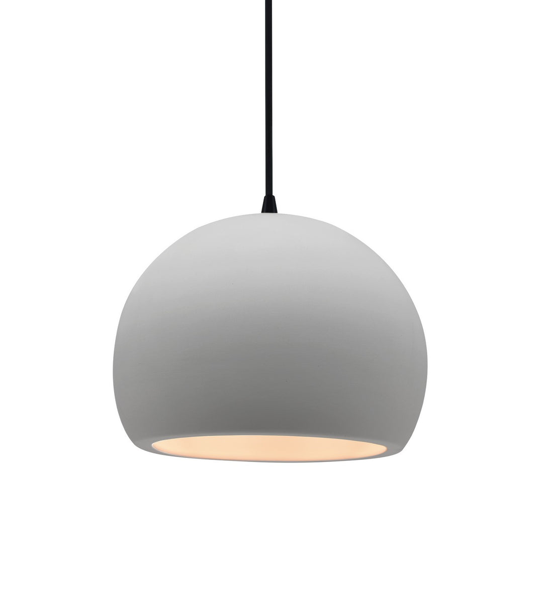 Justice Designs - CER-6530-BIS-MBLK-BKCD - One Light Pendant - Radiance - Bisque