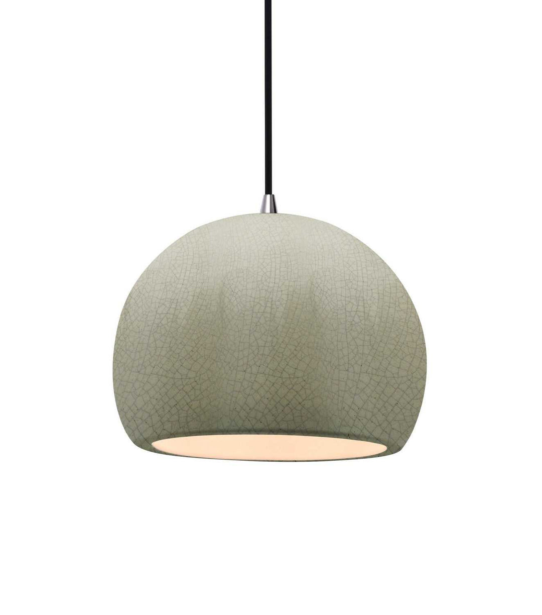 Radiance One Light Pendant in Celadon Green Crackle Justice Designs