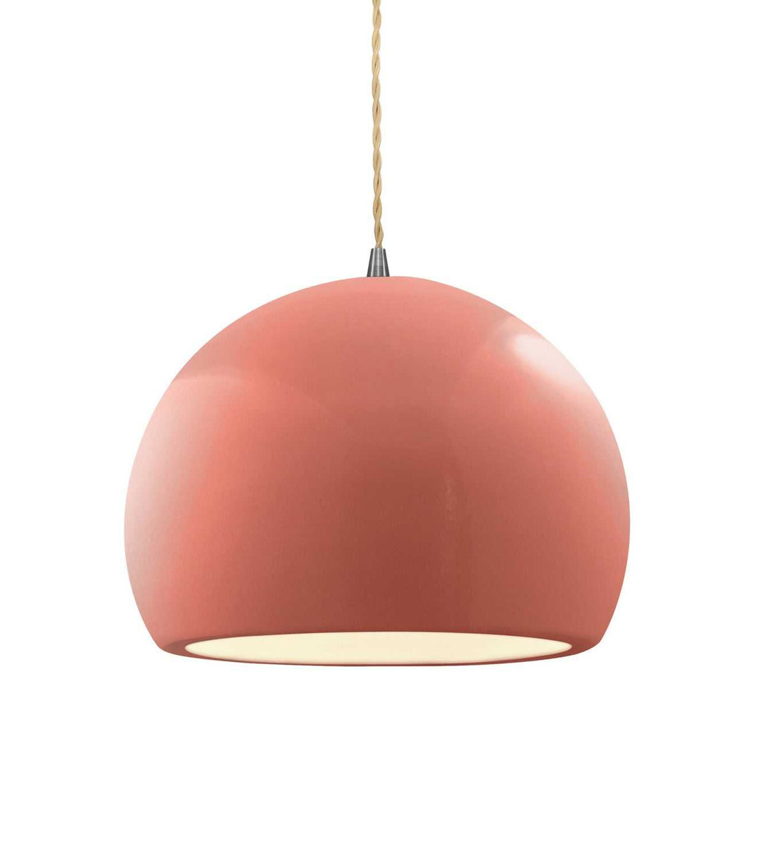 Radiance One Light Pendant in Gloss Blush Justice Designs