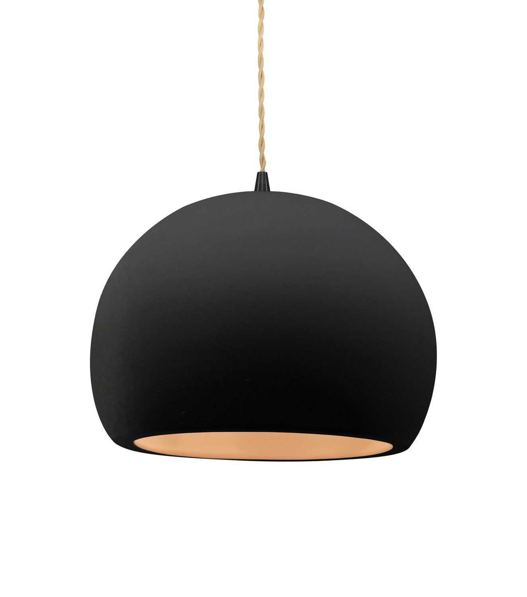 Radiance One Light Pendant in Carbon Matte Black w/ Champagne Gold Justice Designs