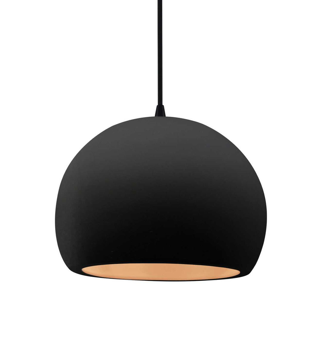Radiance One Light Pendant in Carbon Matte Black w/ Champagne Gold Justice Designs