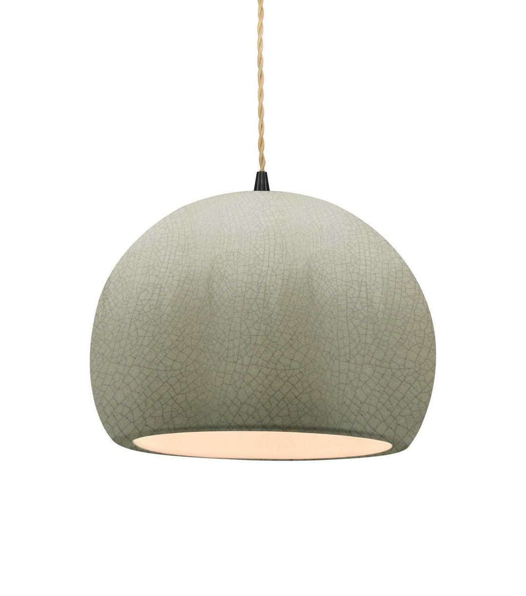 Radiance One Light Pendant in Celadon Green Crackle Justice Designs