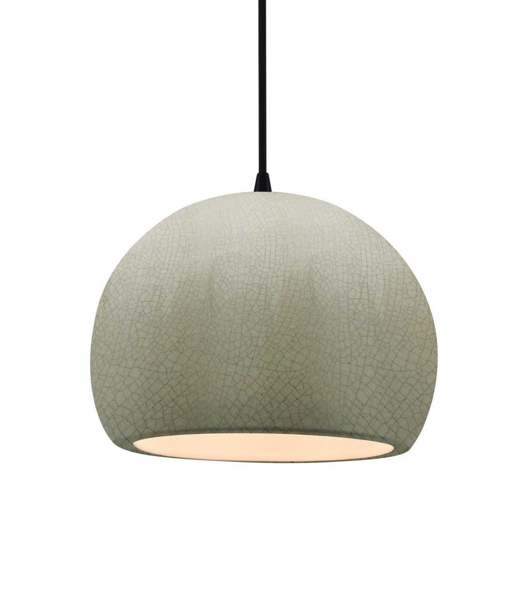 Radiance One Light Pendant in Celadon Green Crackle Justice Designs