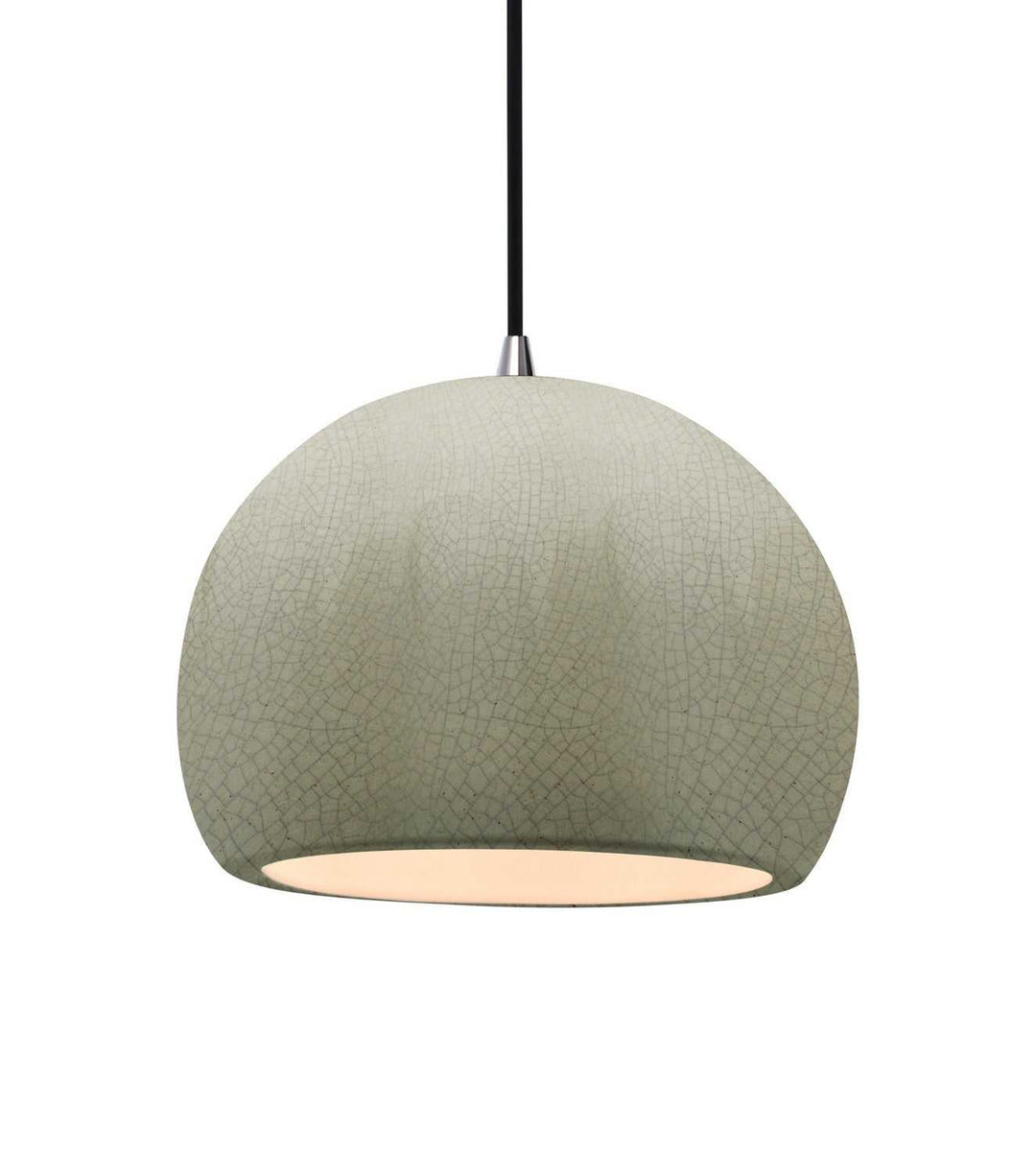 Radiance One Light Pendant in Celadon Green Crackle Justice Designs