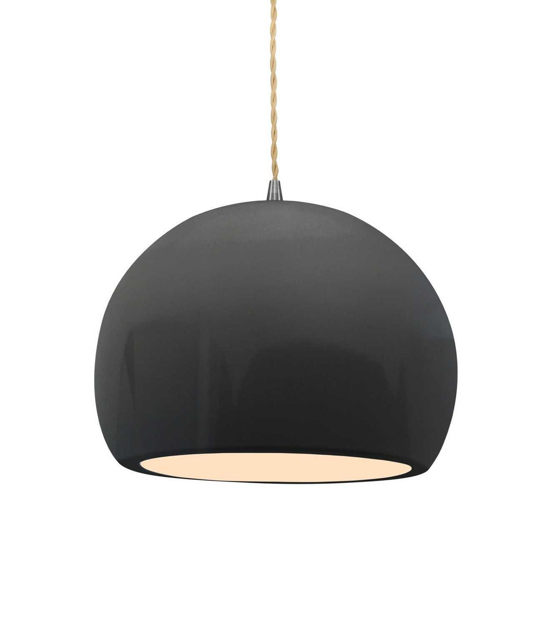 Radiance One Light Pendant in Gloss Grey Justice Designs