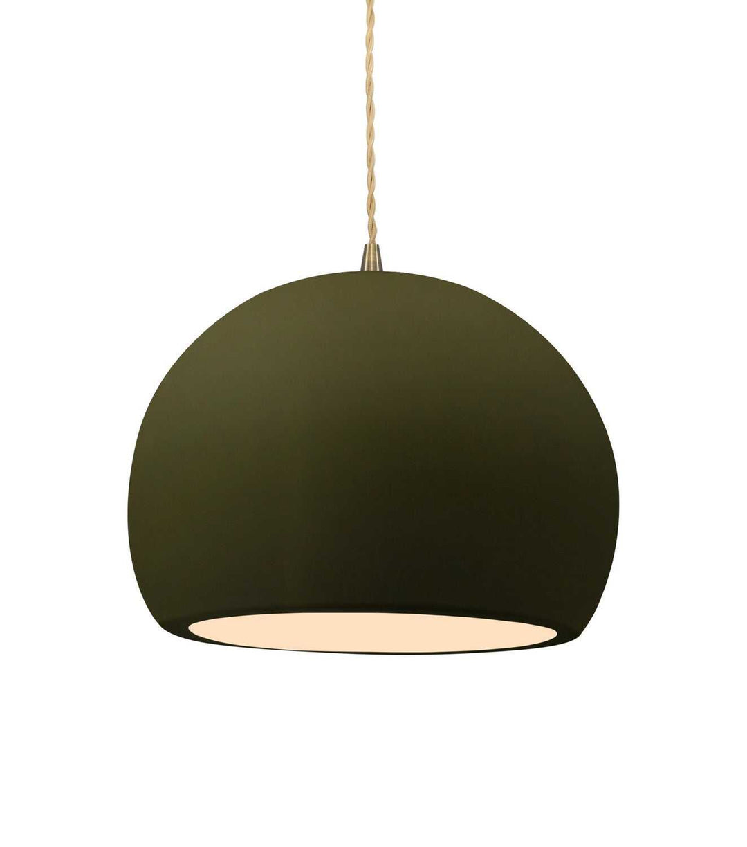 Radiance One Light Pendant in Matte Green Justice Designs