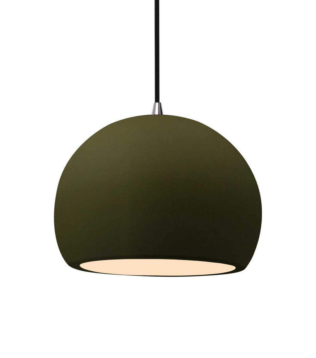 Radiance One Light Pendant in Matte Green Justice Designs