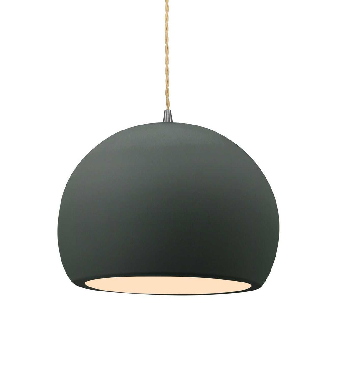 Radiance One Light Pendant in Pewter Green Justice Designs