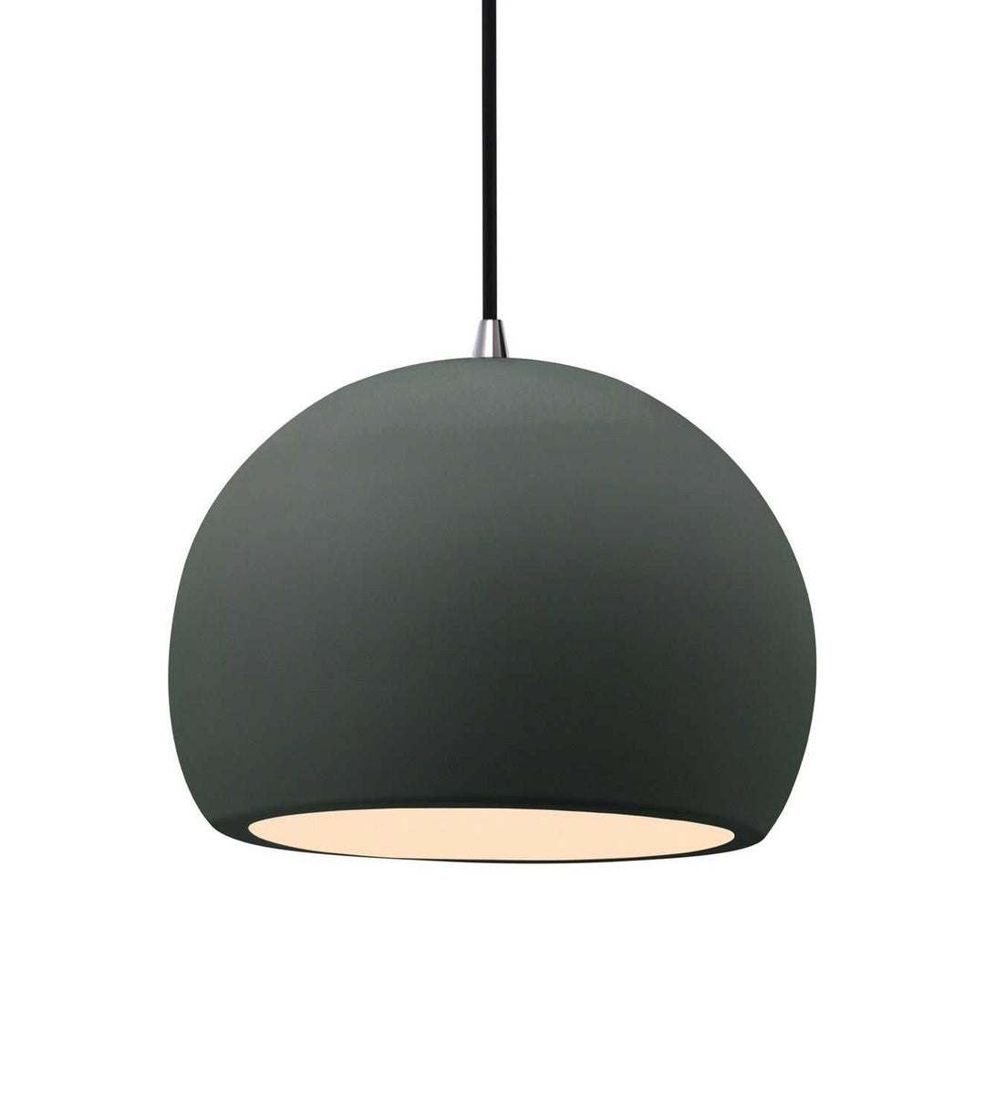 Radiance One Light Pendant in Pewter Green Justice Designs