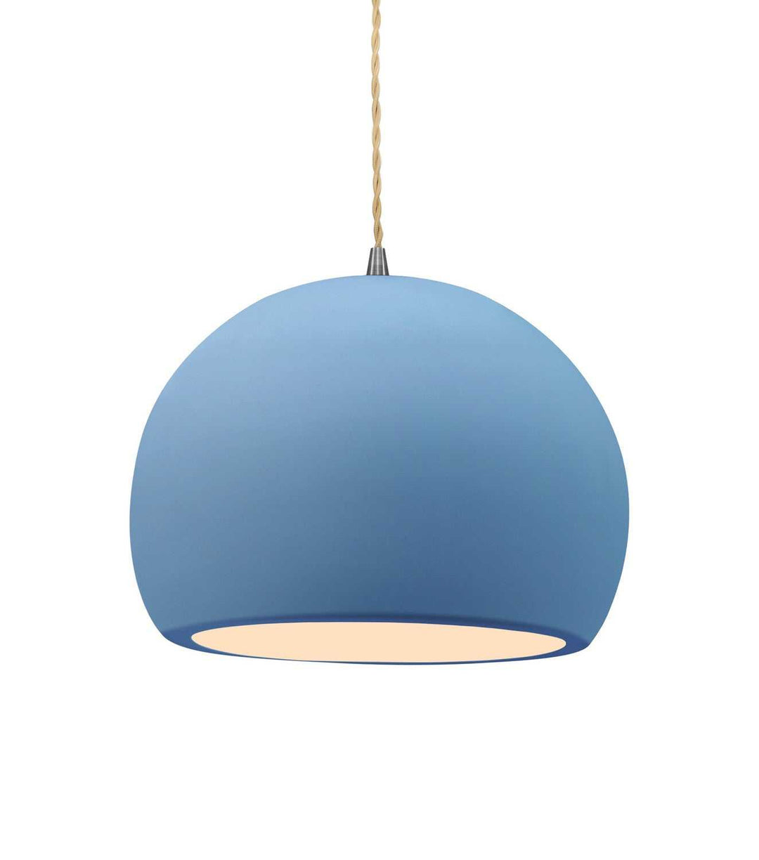 Radiance One Light Pendant in Sky Blue Justice Designs