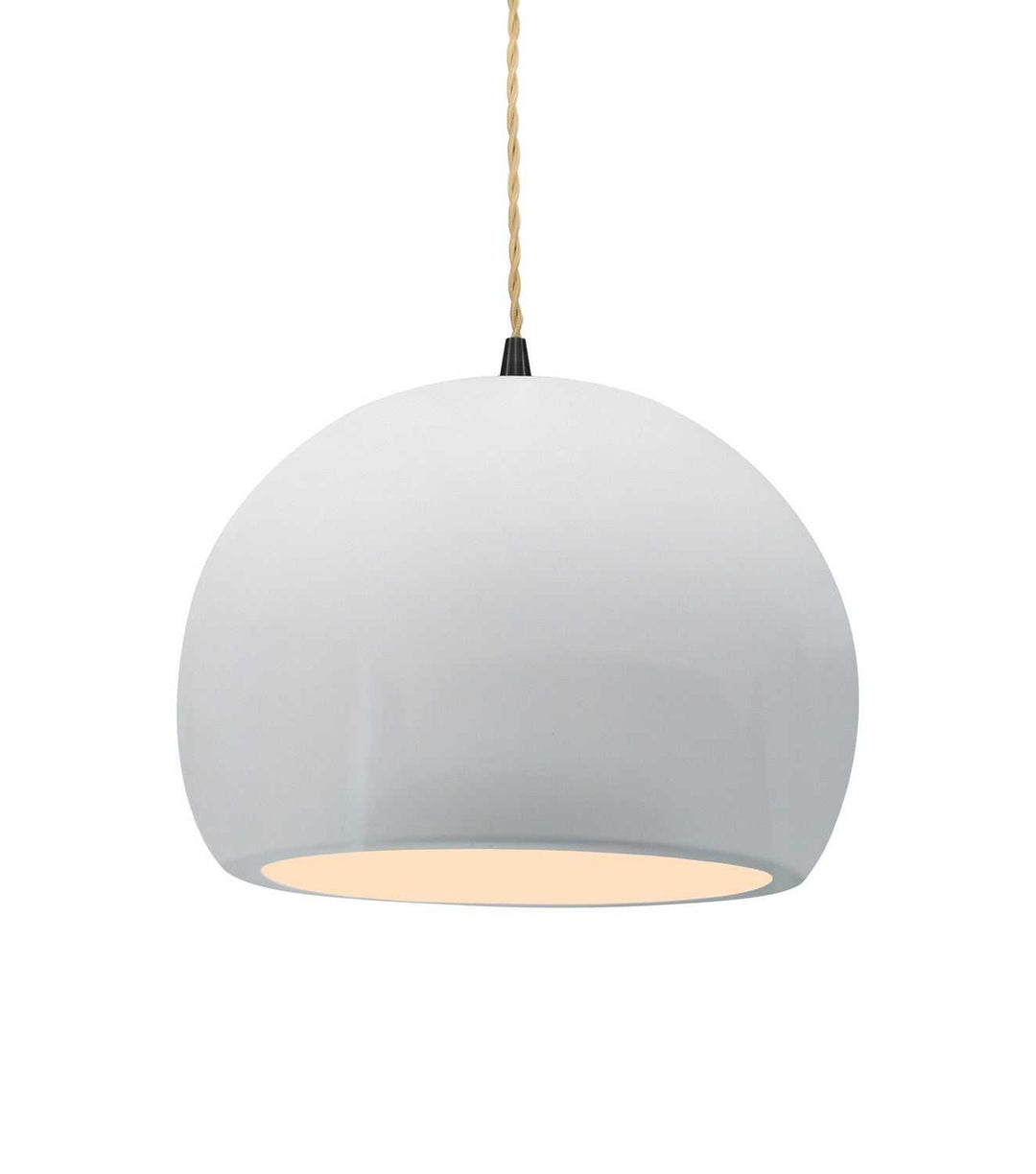 Radiance One Light Pendant in Gloss White Justice Designs