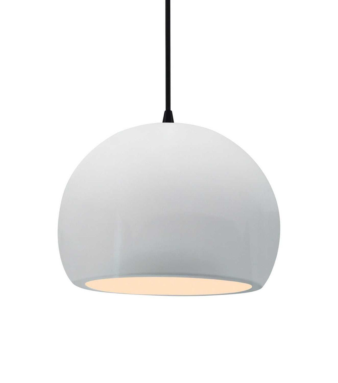 Radiance One Light Pendant in Gloss White Justice Designs