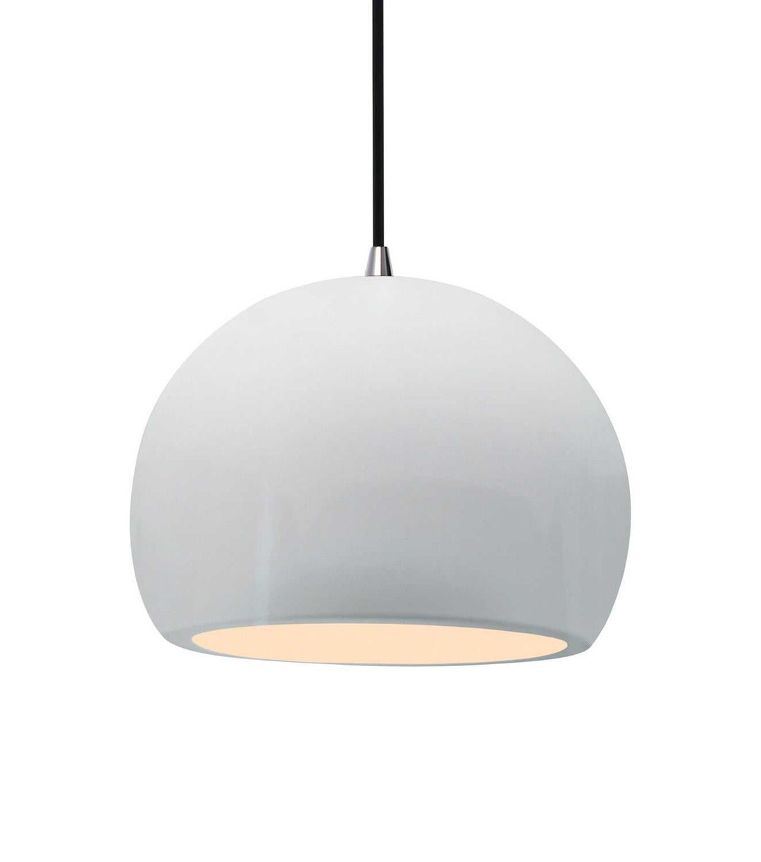 Radiance One Light Pendant in Gloss White Justice Designs