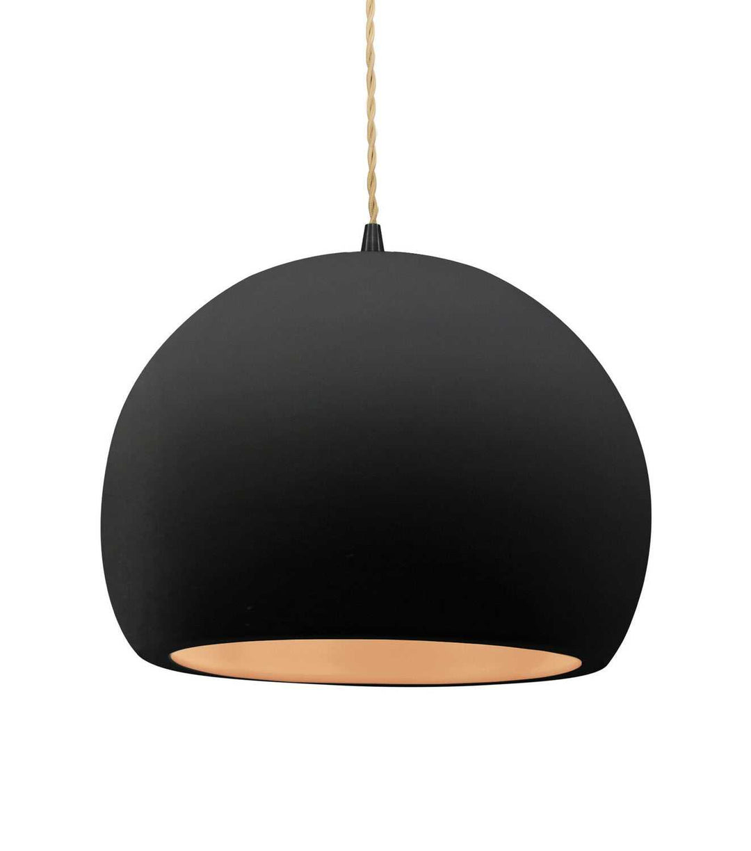 Radiance One Light Pendant in Carbon Matte Black w/ Champagne Gold Justice Designs