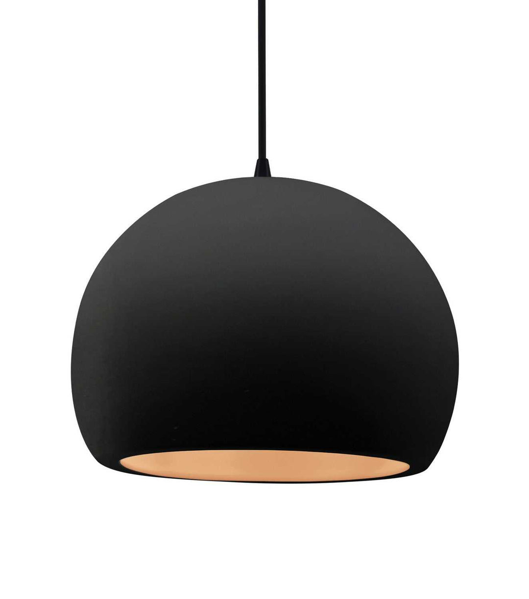 Radiance One Light Pendant in Carbon Matte Black w/ Champagne Gold Justice Designs