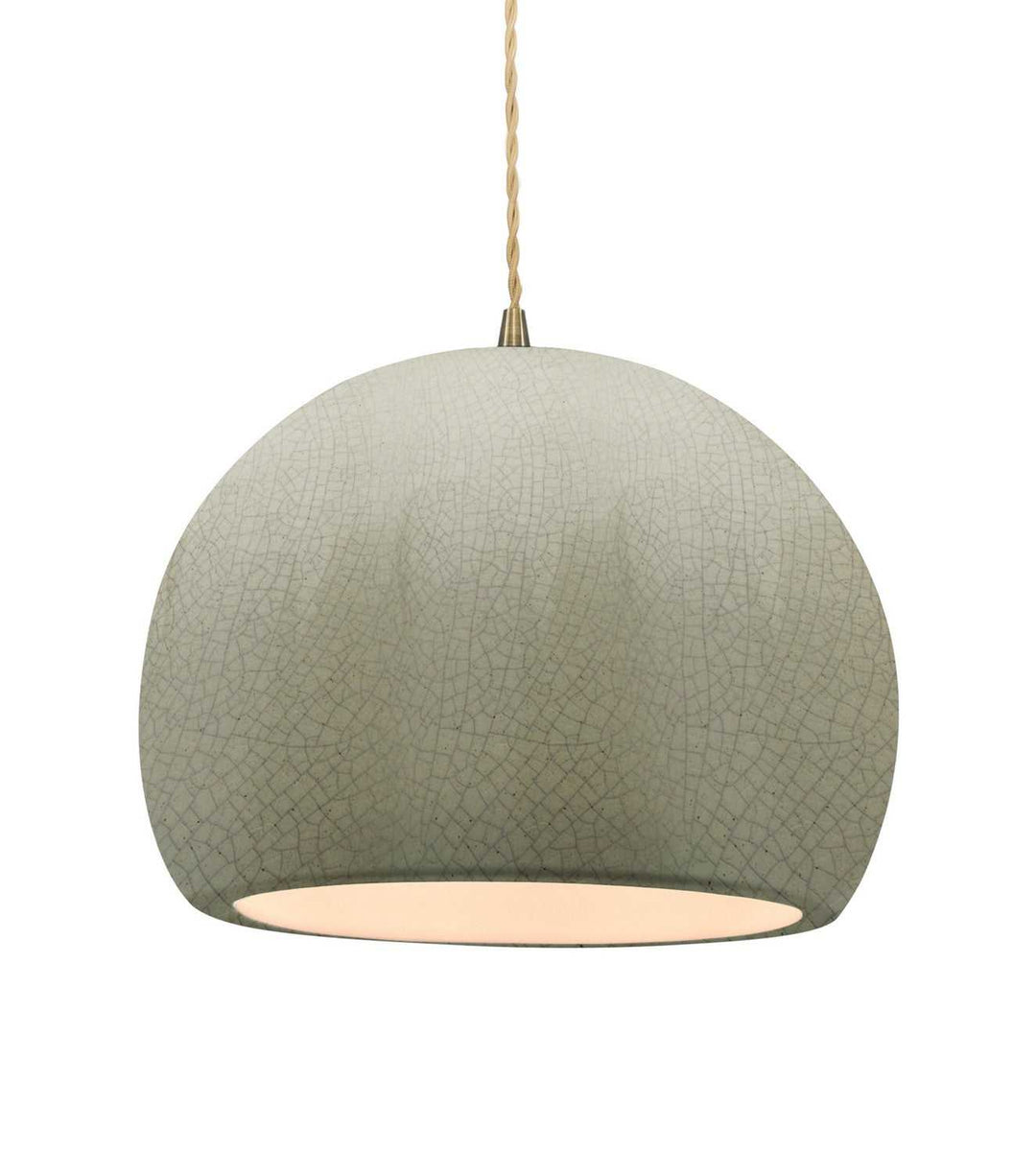 Radiance One Light Pendant in Celadon Green Crackle Justice Designs