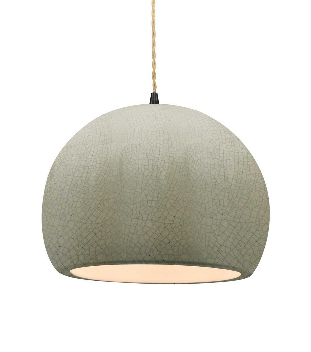 Radiance One Light Pendant in Celadon Green Crackle Justice Designs