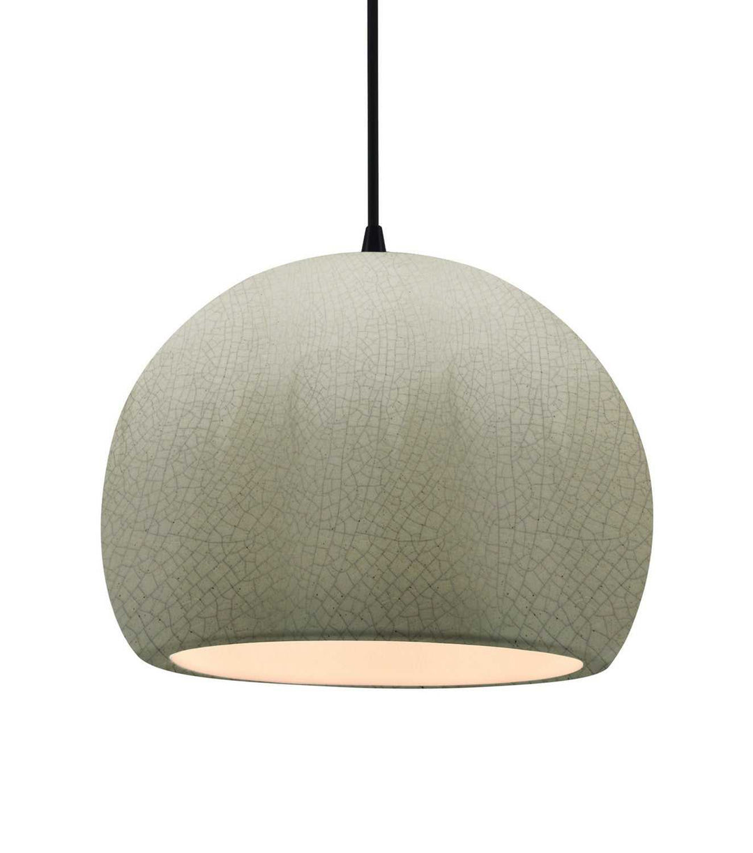 Radiance One Light Pendant in Celadon Green Crackle Justice Designs