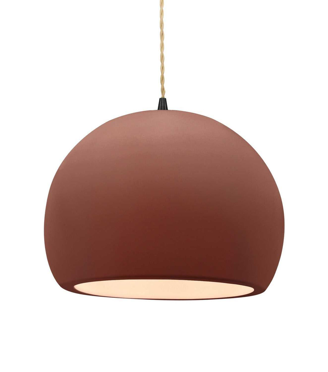 Radiance One Light Pendant in Canyon Clay Justice Designs