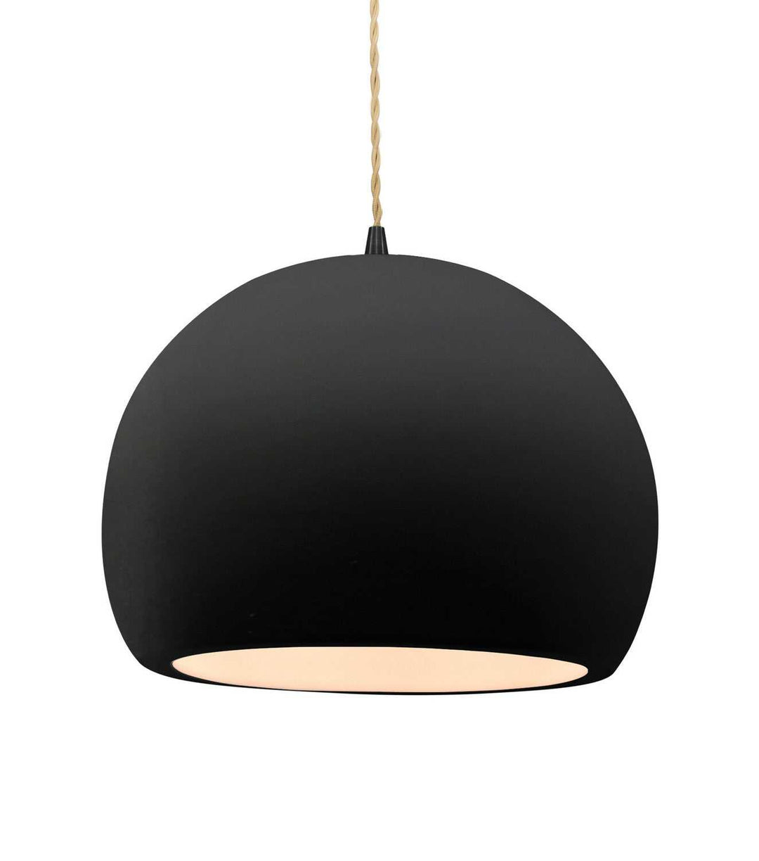 Radiance One Light Pendant in Carbon - Matte Black Justice Designs