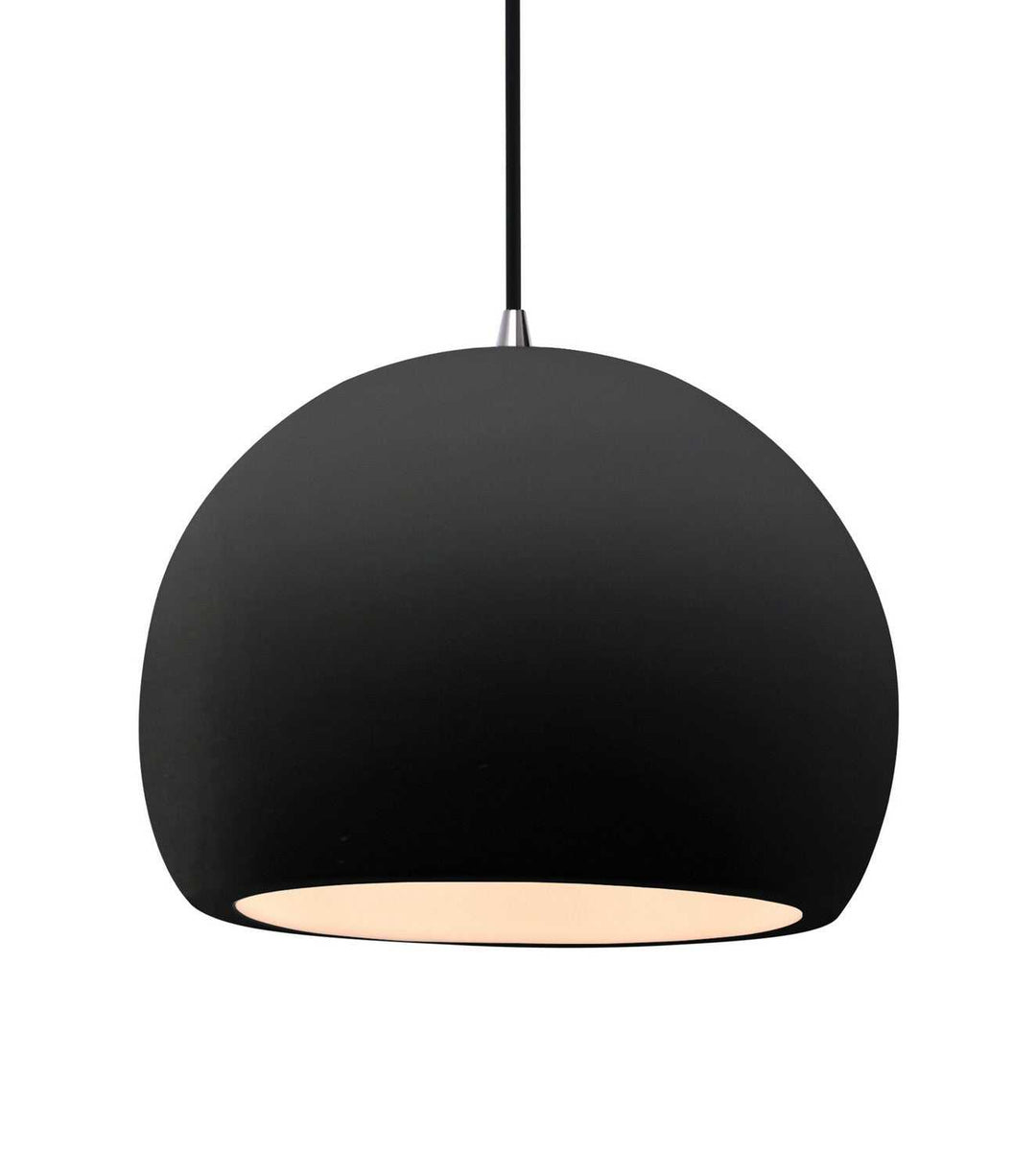 Radiance One Light Pendant in Carbon - Matte Black Justice Designs
