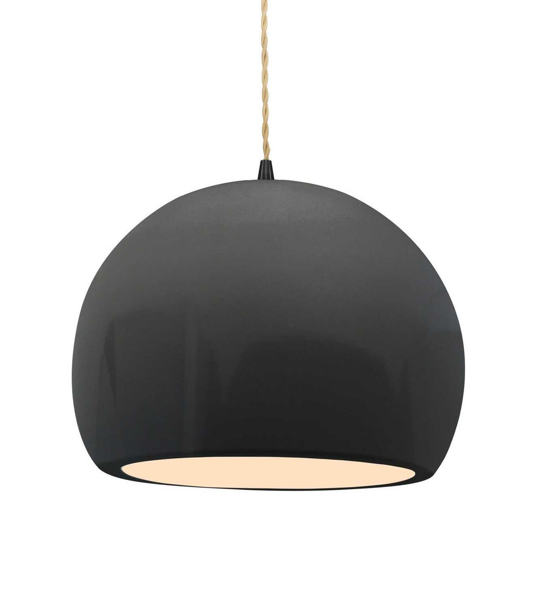 Radiance One Light Pendant in Gloss Grey Justice Designs