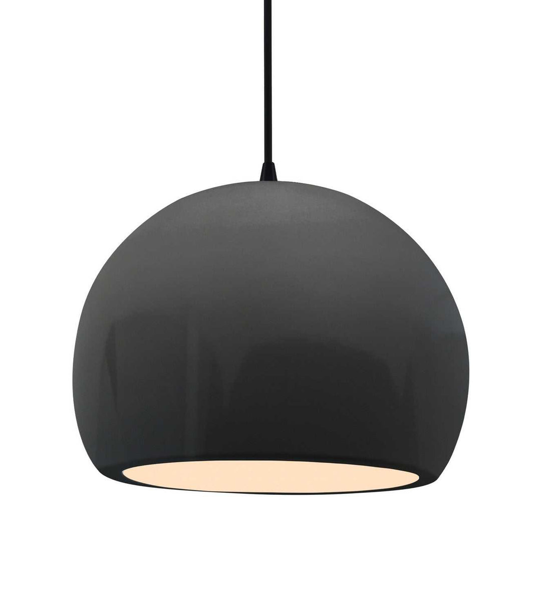 Radiance One Light Pendant in Gloss Grey Justice Designs