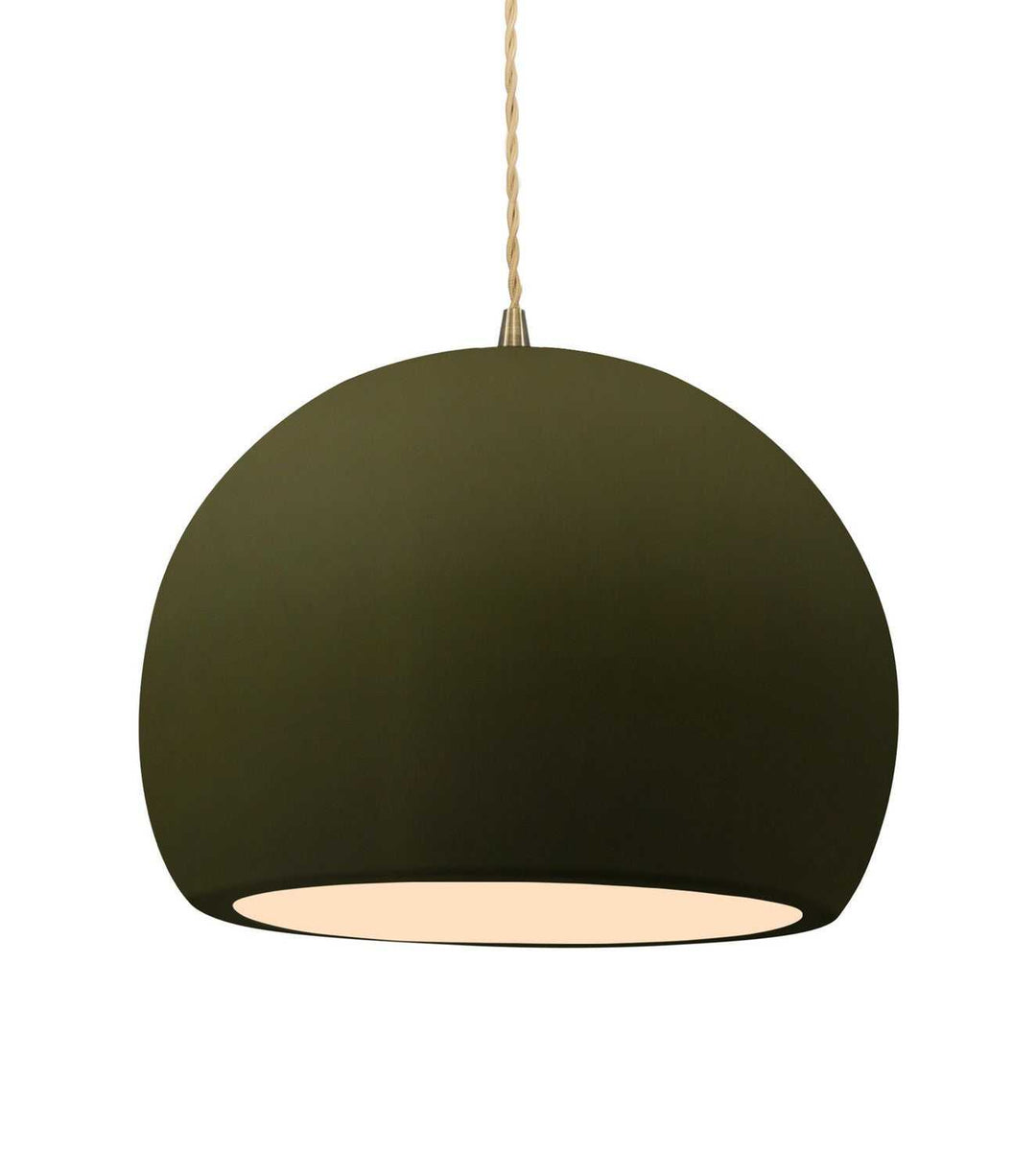 Radiance One Light Pendant in Matte Green Justice Designs