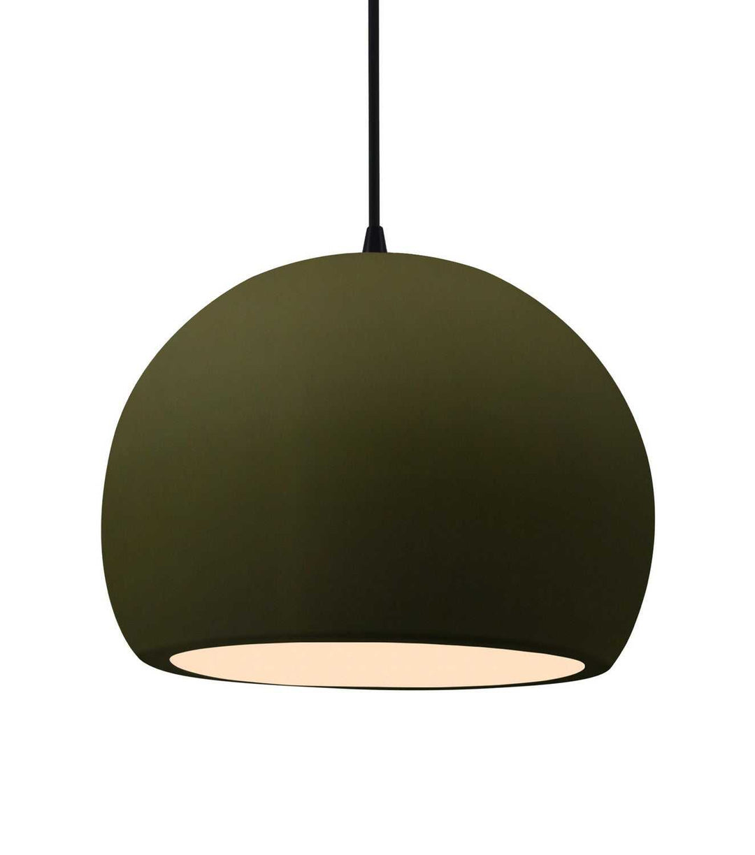 Radiance One Light Pendant in Matte Green Justice Designs