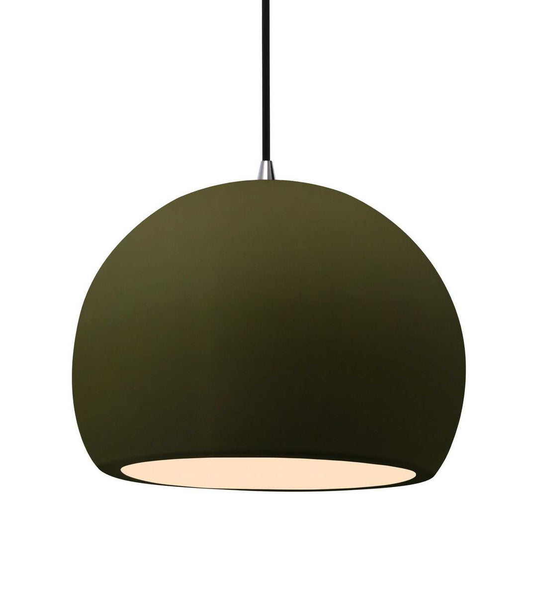 Radiance One Light Pendant in Matte Green Justice Designs