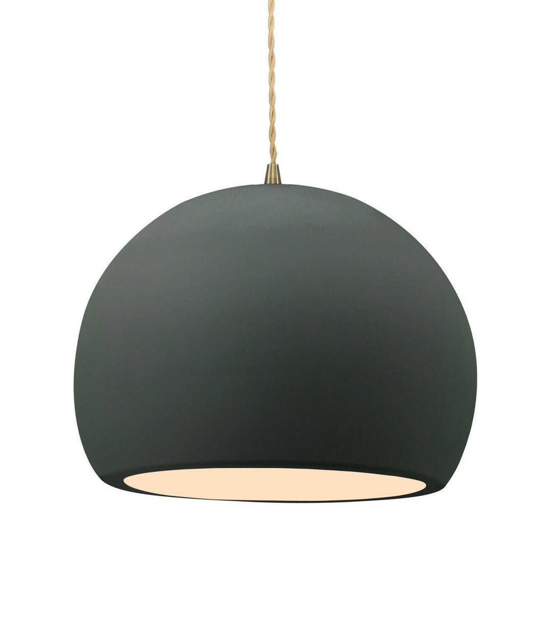 Radiance One Light Pendant in Pewter Green Justice Designs