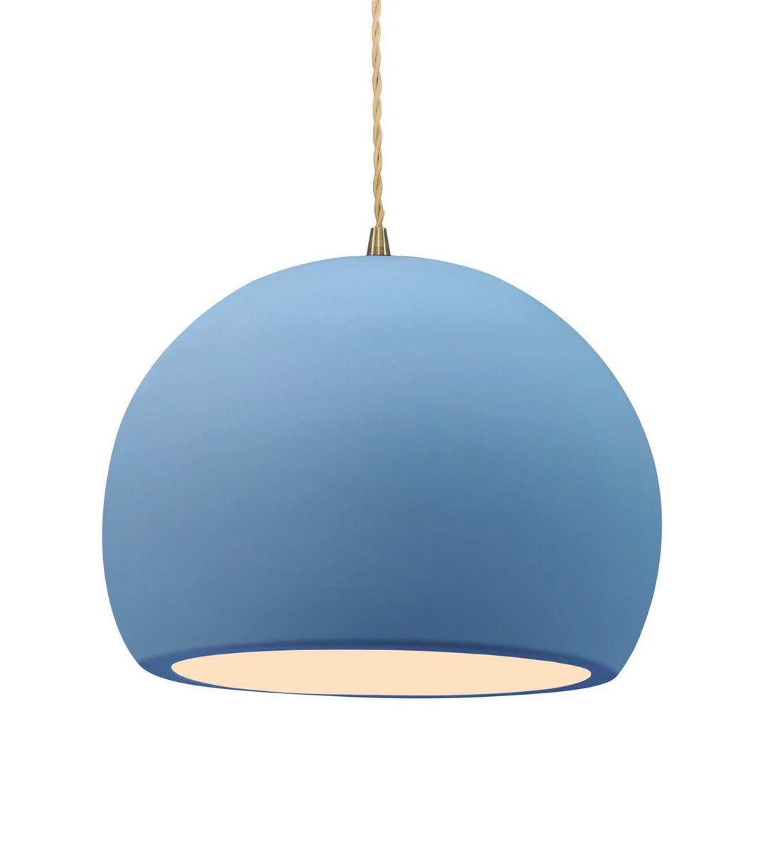 Radiance One Light Pendant in Sky Blue Justice Designs