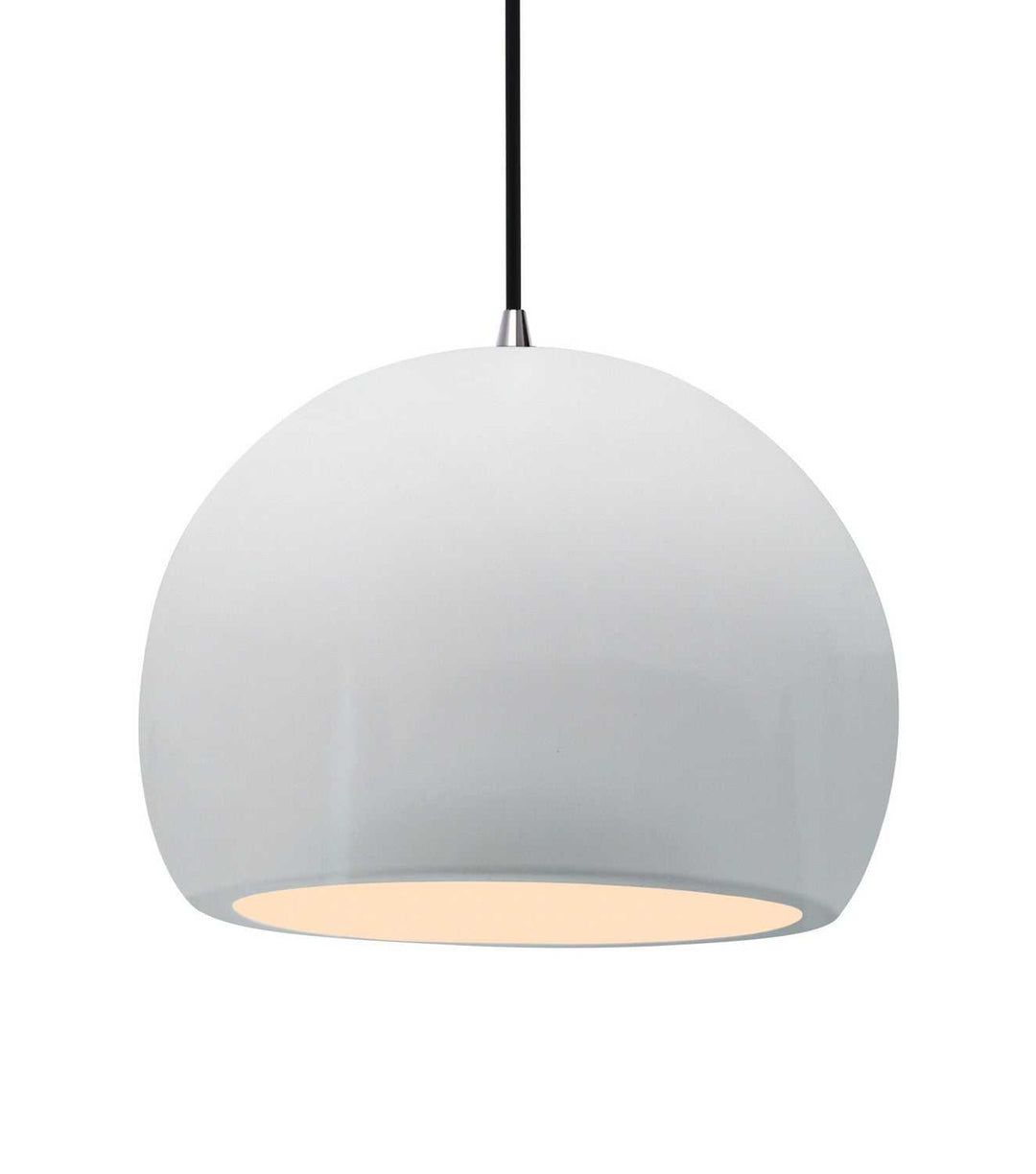Radiance One Light Pendant in Gloss White Justice Designs