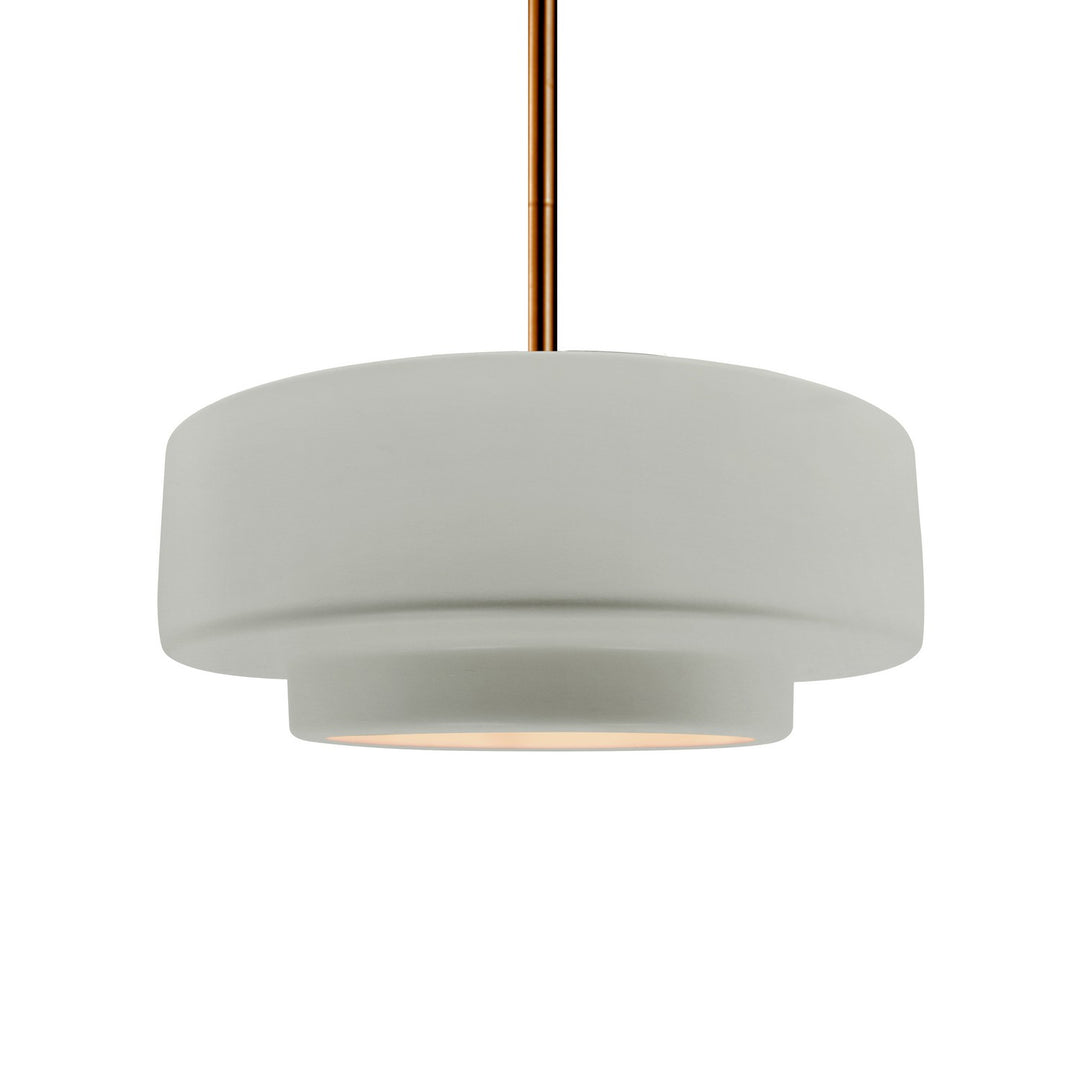 Justice Designs - CER-6543-BIS-BRSS-RIGID - One Light Pendant - Radiance - Bisque