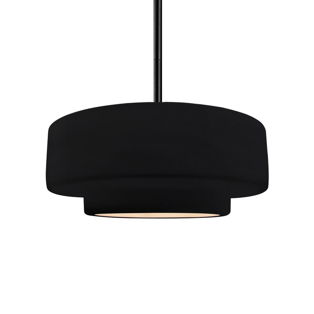 Justice Designs - CER-6543-BLK-MBLK-RIGID - One Light Pendant - Radiance - Gloss Black