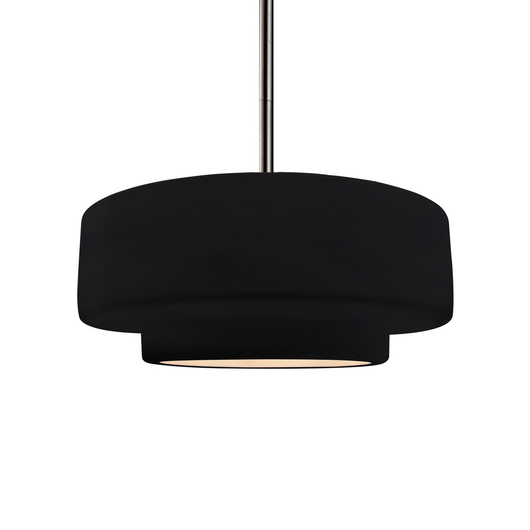 Justice Designs - CER-6543-BLK-NCKL-RIGID - One Light Pendant - Radiance - Gloss Black