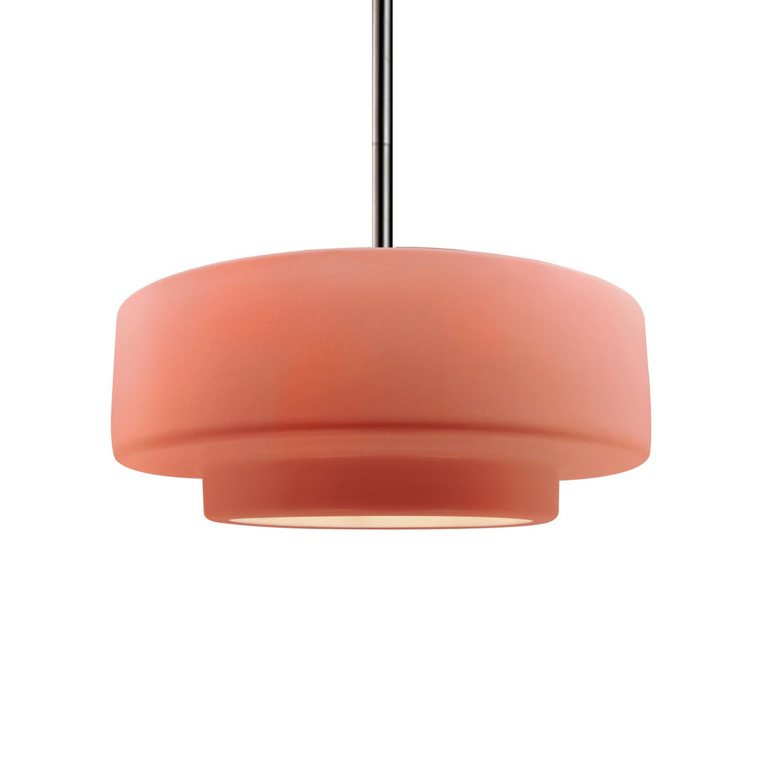 Justice Designs - CER-6543-BSH-NCKL-RIGID - One Light Pendant - Radiance - Gloss Blush