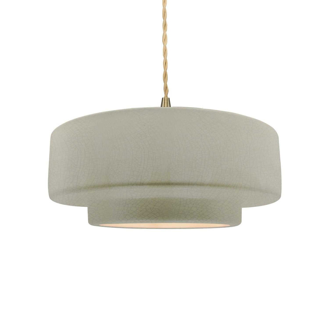 Radiance One Light Pendant in Celadon Green Crackle Justice Designs