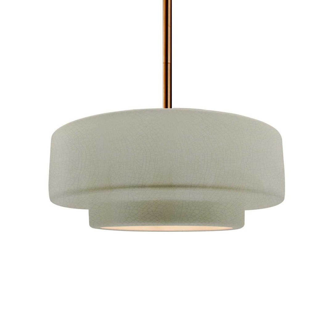 Radiance One Light Pendant in Celadon Green Crackle Justice Designs