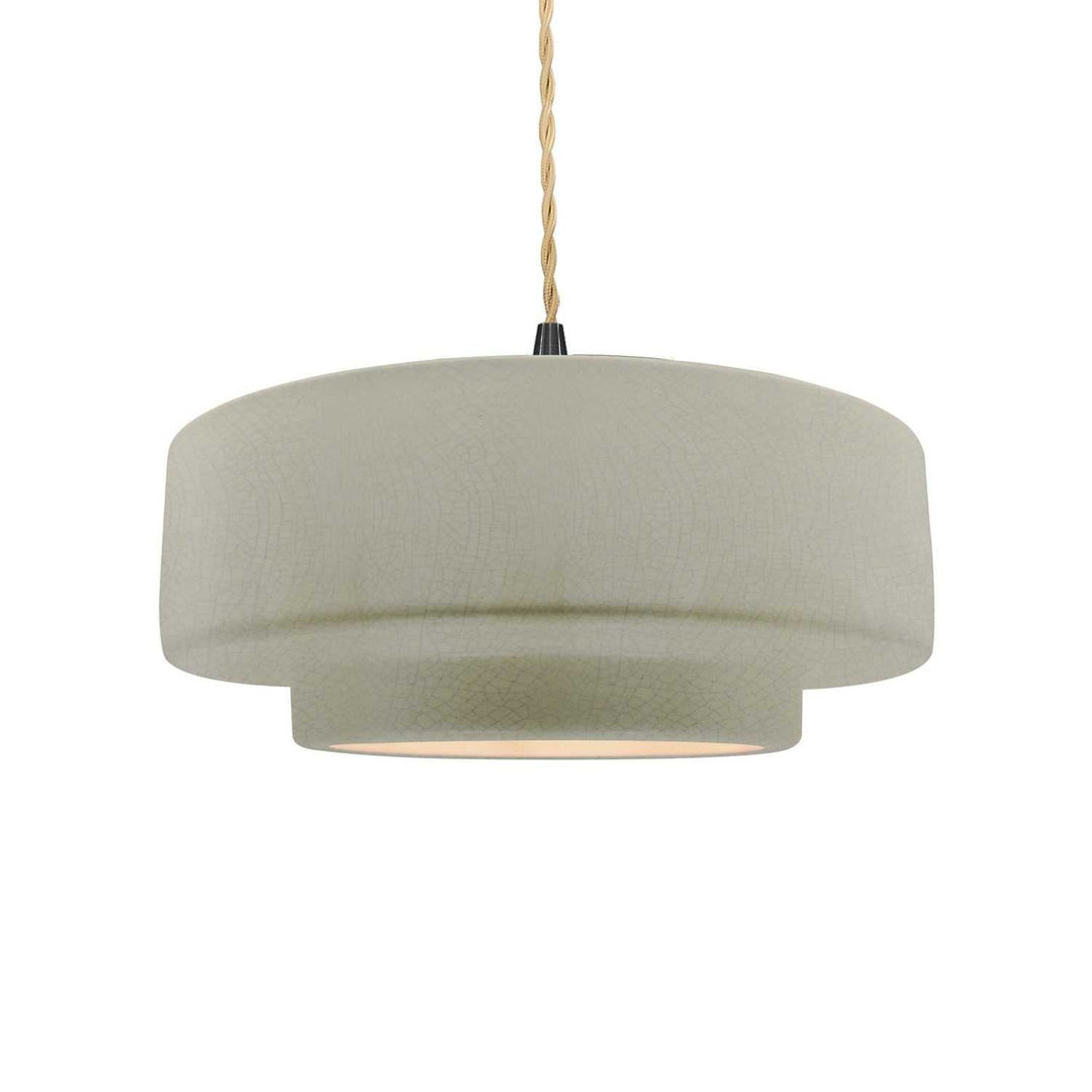 Radiance One Light Pendant in Celadon Green Crackle Justice Designs