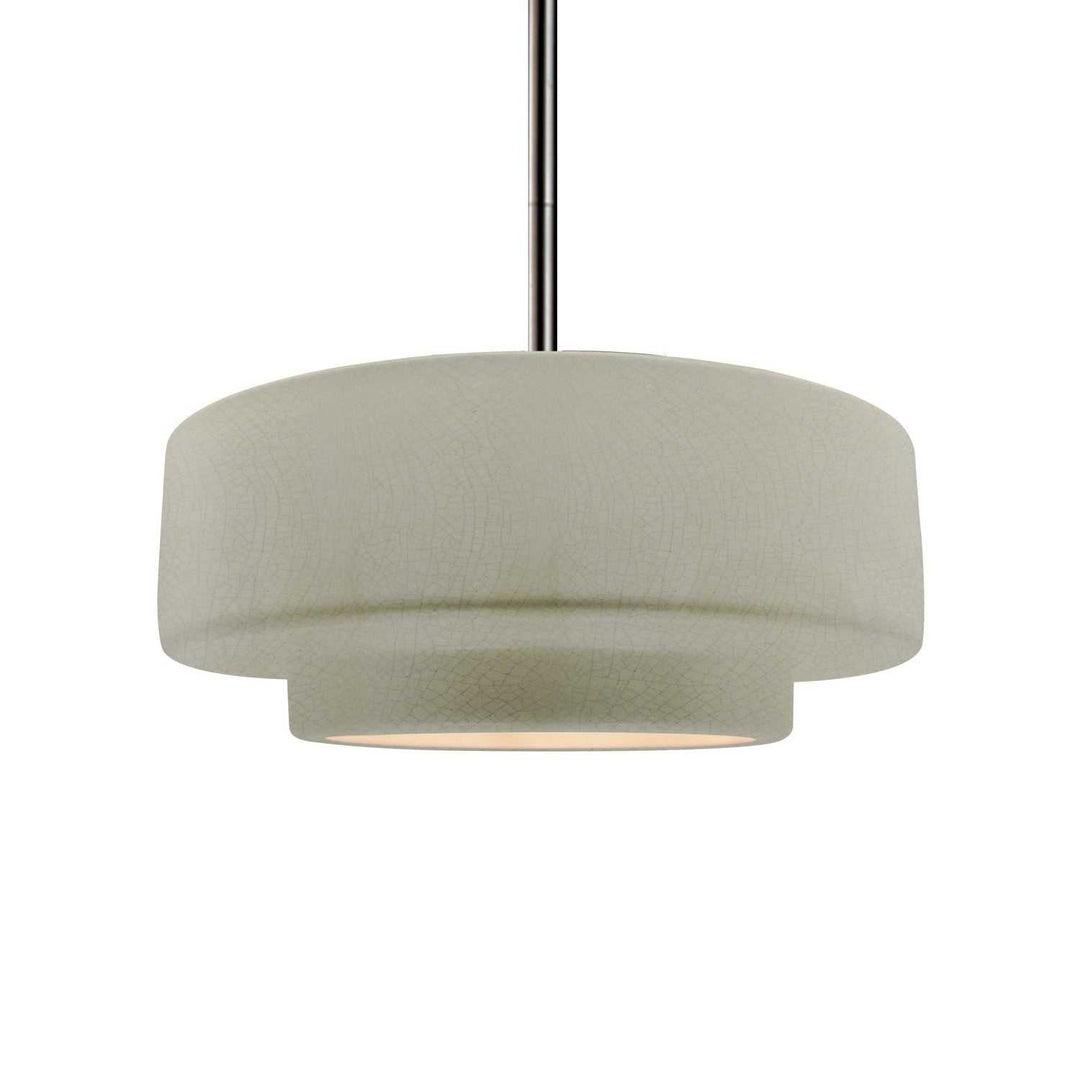 Radiance One Light Pendant in Celadon Green Crackle Justice Designs