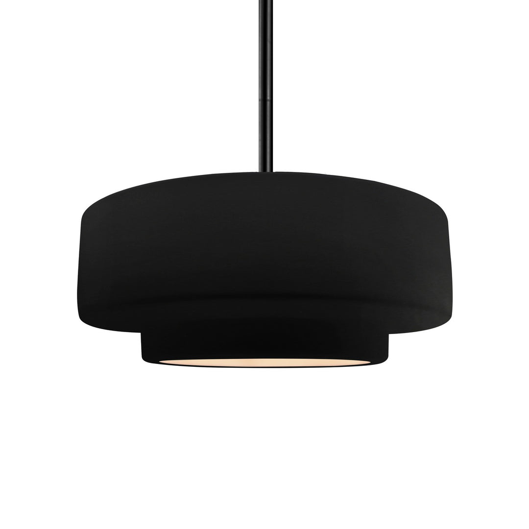 Justice Designs - CER-6543-CRB-MBLK-RIGID - One Light Pendant - Radiance - Carbon - Matte Black