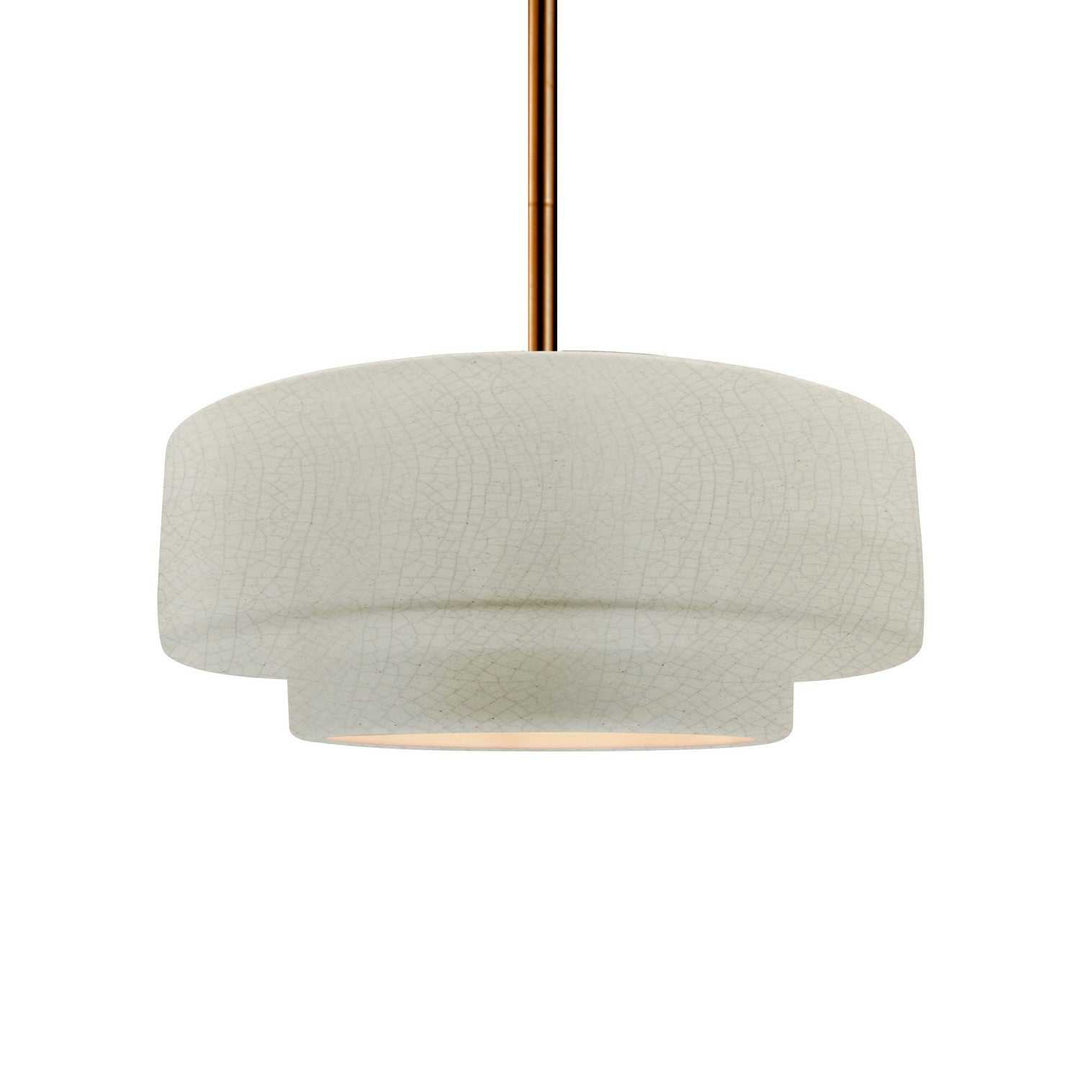 Radiance One Light Pendant in White Crackle Justice Designs
