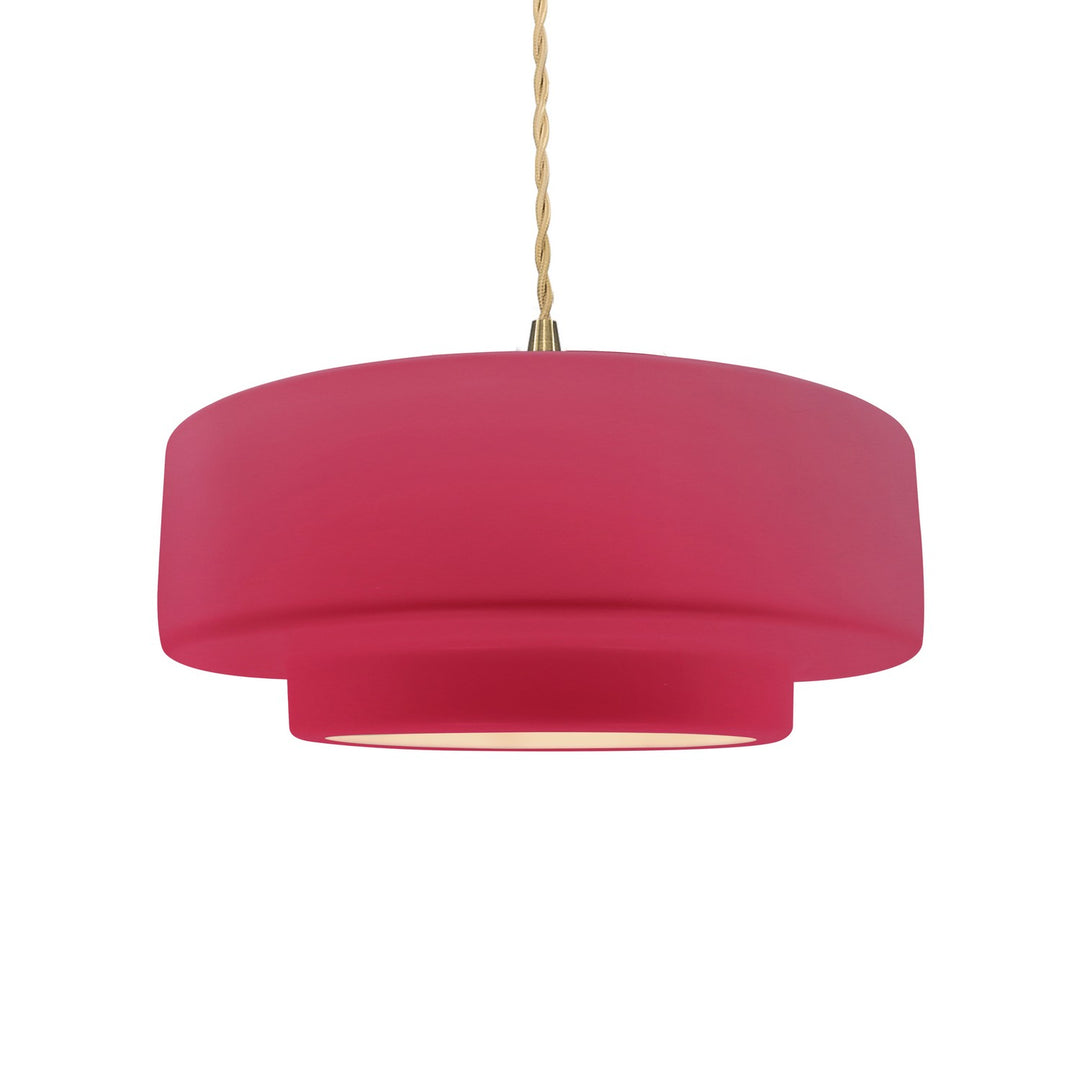 Justice Designs - CER-6543-CRSE-BRSS-BEIG-TWST - One Light Pendant - Radiance - Cerise