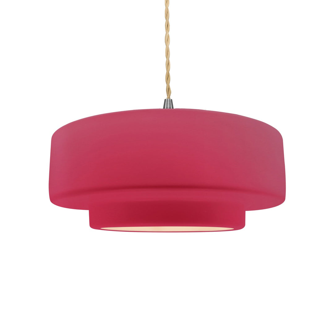 Justice Designs - CER-6543-CRSE-NCKL-BEIG-TWST - One Light Pendant - Radiance - Cerise